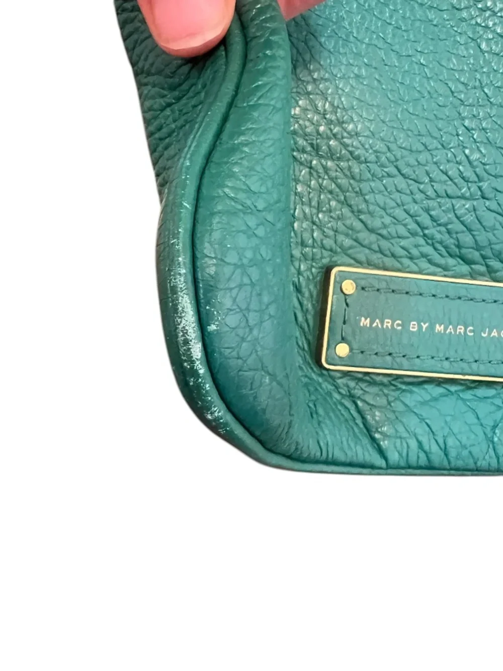Marc by Marc Jacobs Teal Leather Crossbody Bag Y2K Vintage - Picture 5 of 12